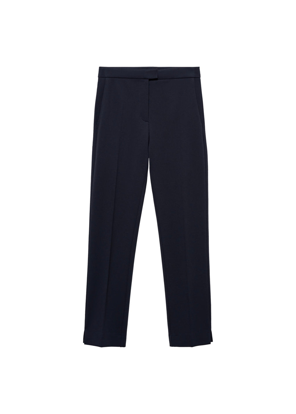 Straight Leg Trousers in Point De Rome Knit - Dark Navy