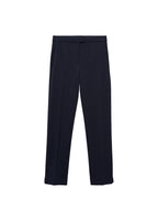 Straight Leg Trousers in Point De Rome Knit - Dark Navy