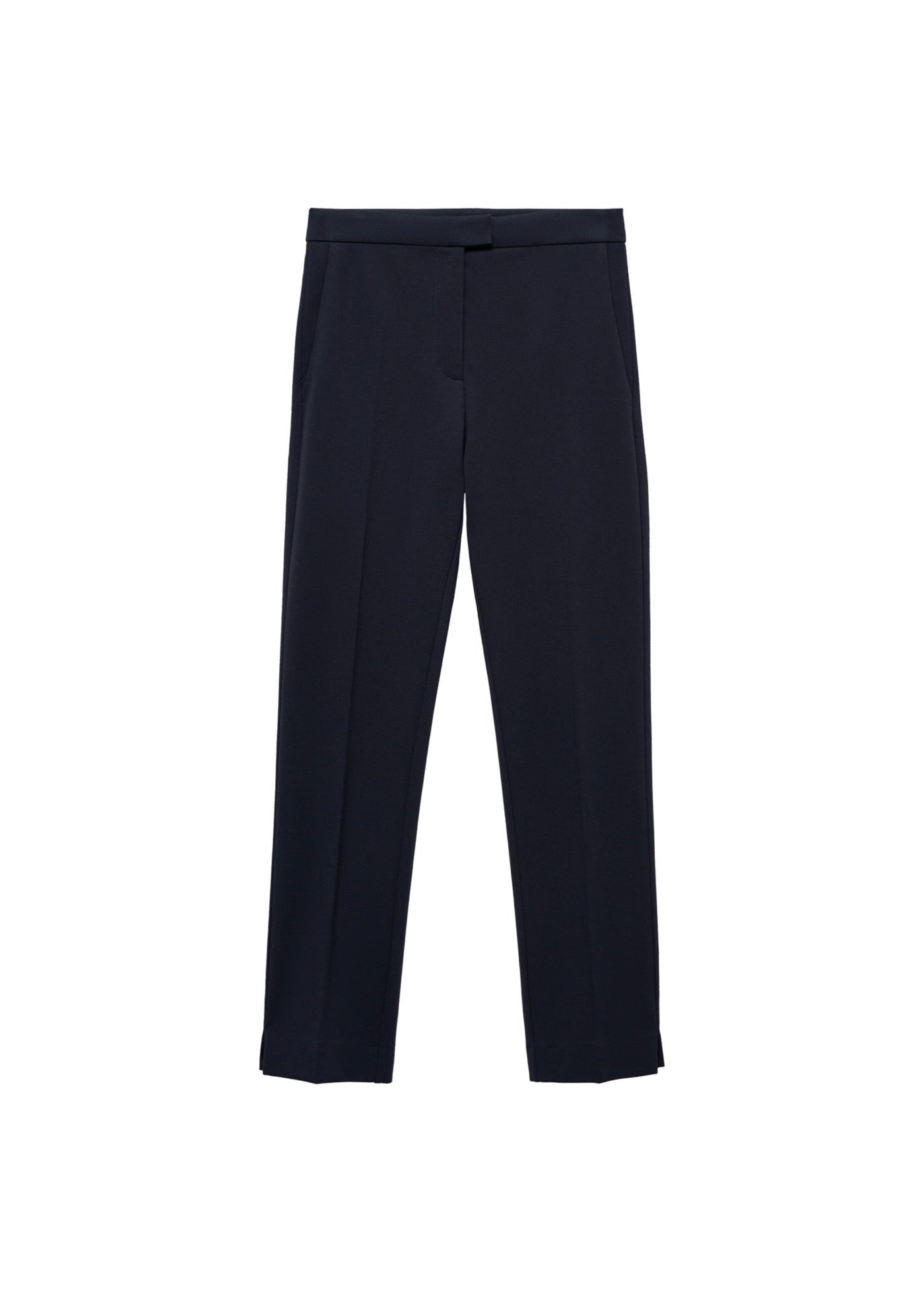 Straight Leg Trousers in Point De Rome Knit - Dark Navy