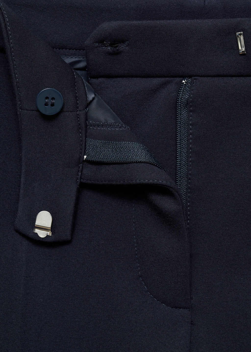 Straight Leg Trousers in Point De Rome Knit - Dark Navy