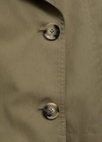 Double-Breasted Cropped Trench Coat - Khaki