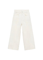Wideleg Crop Coutures Jeans - Ecru