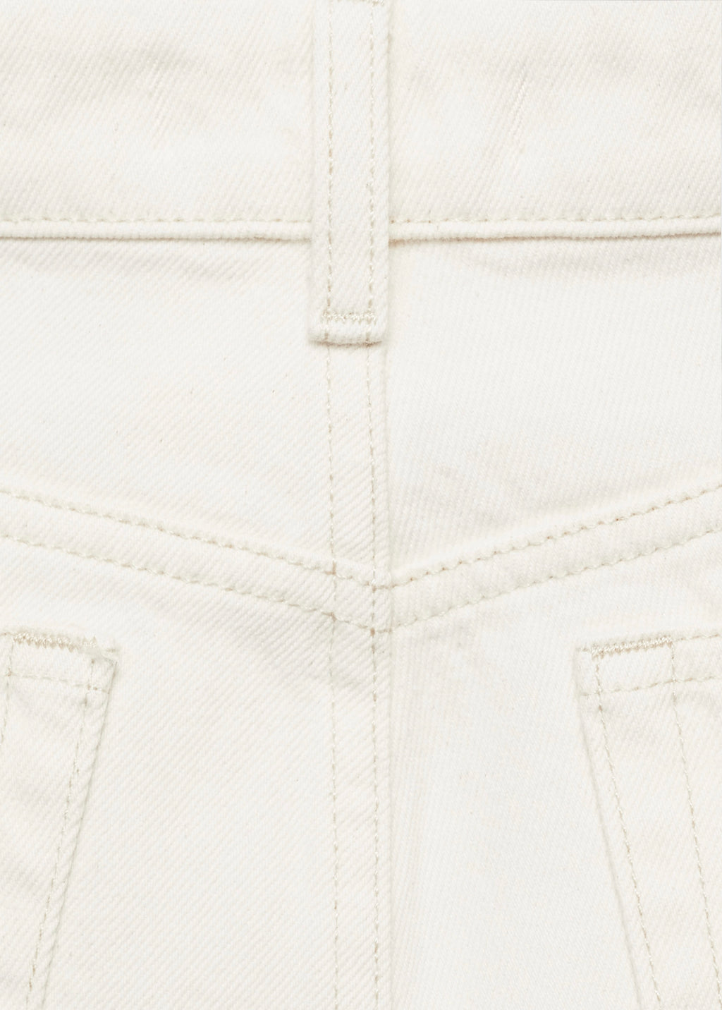 Wideleg Crop Coutures Jeans - Ecru