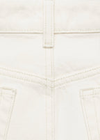 Wideleg Crop Coutures Jeans - Ecru