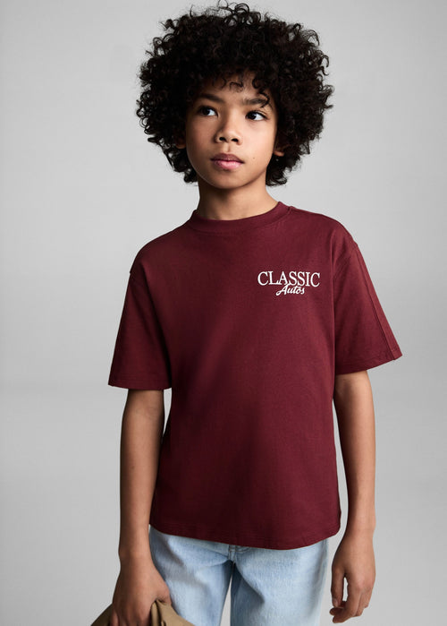 T-Shirt Imprimé En Mélange De Coton - Burdeos - Garçon