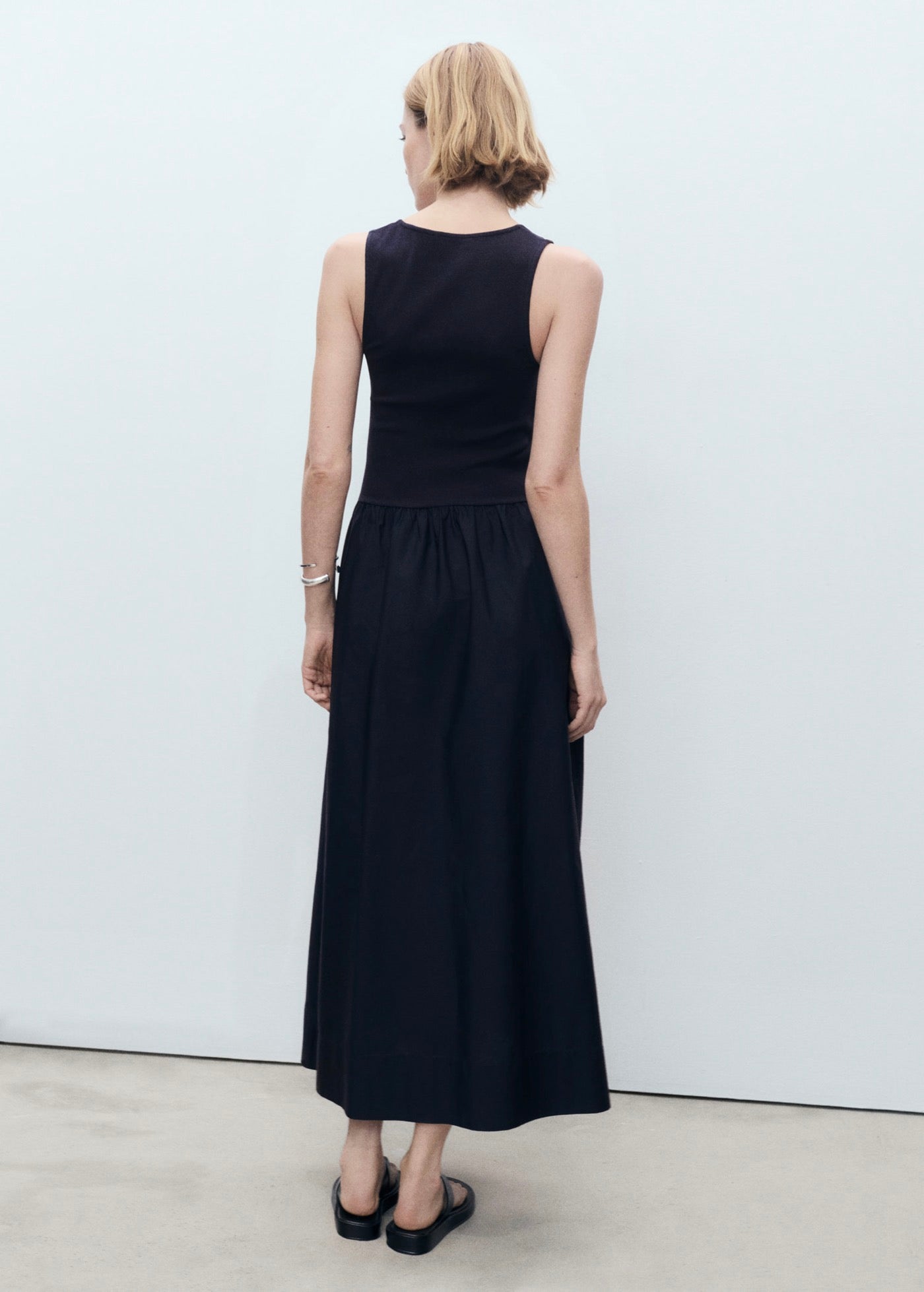 Robe Évasée Tissu Combiné