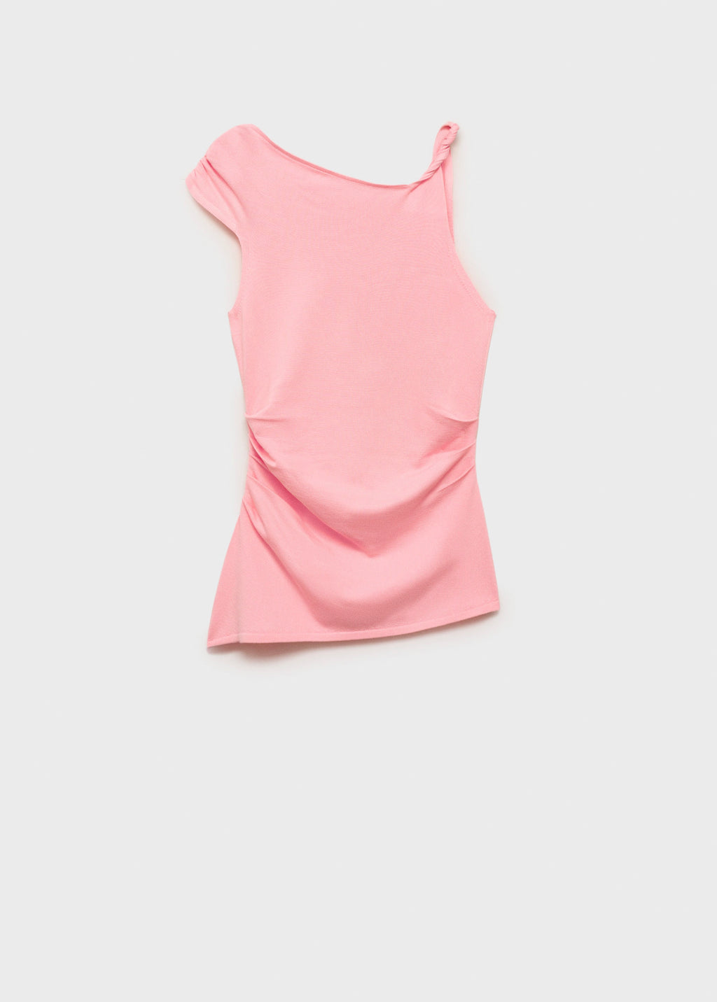 Asymmetrical Fine Mesh Top - Fuchsia