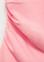 Asymmetrical Fine Mesh Top - Fuchsia