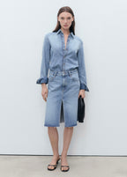 Denim Midi Skirt - Medium Blue