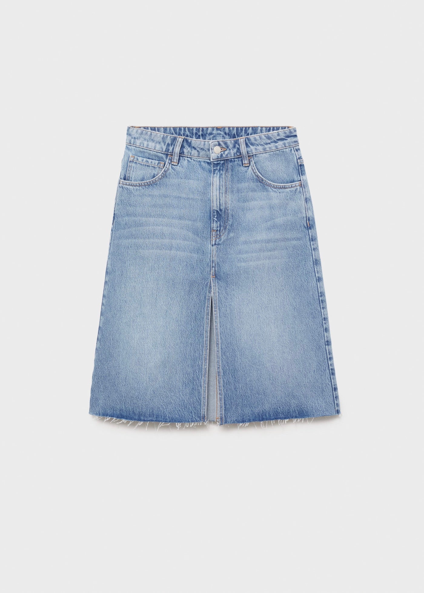 Denim Midi Skirt - Medium Blue