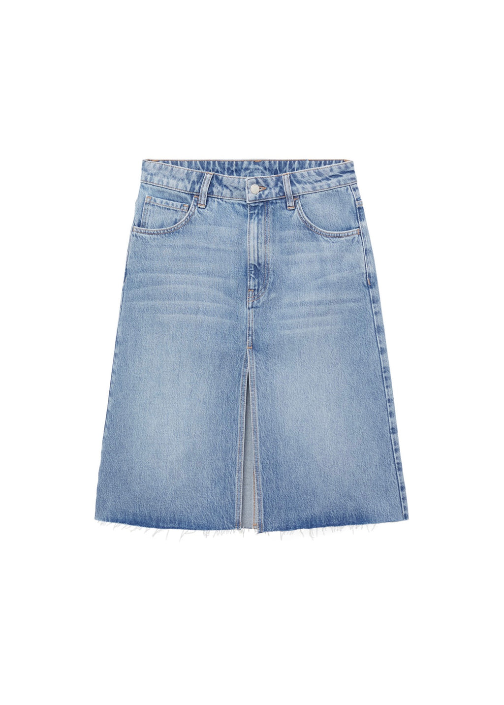 Denim Midi Skirt - Medium Blue