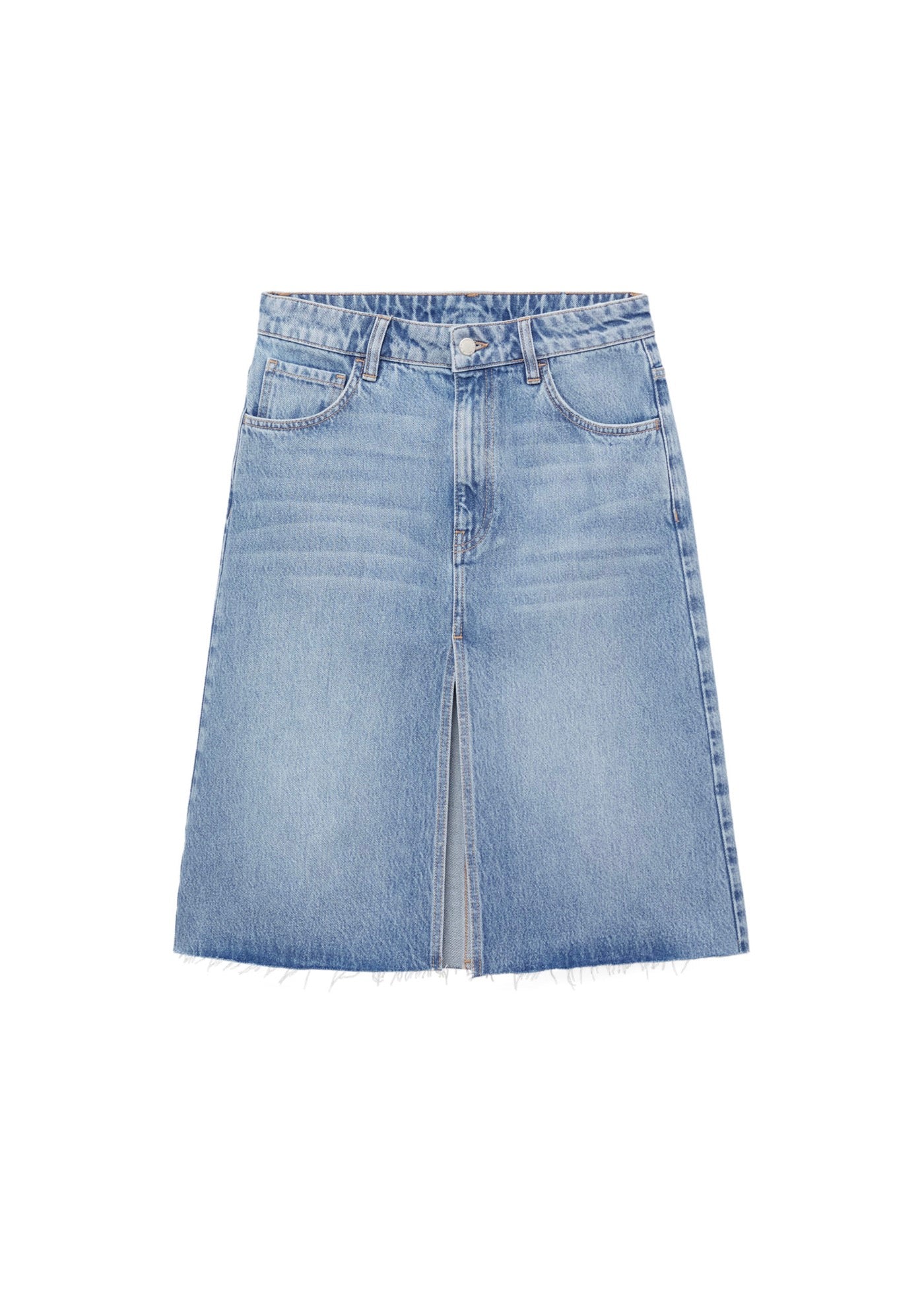 Denim Midi Skirt - Medium Blue