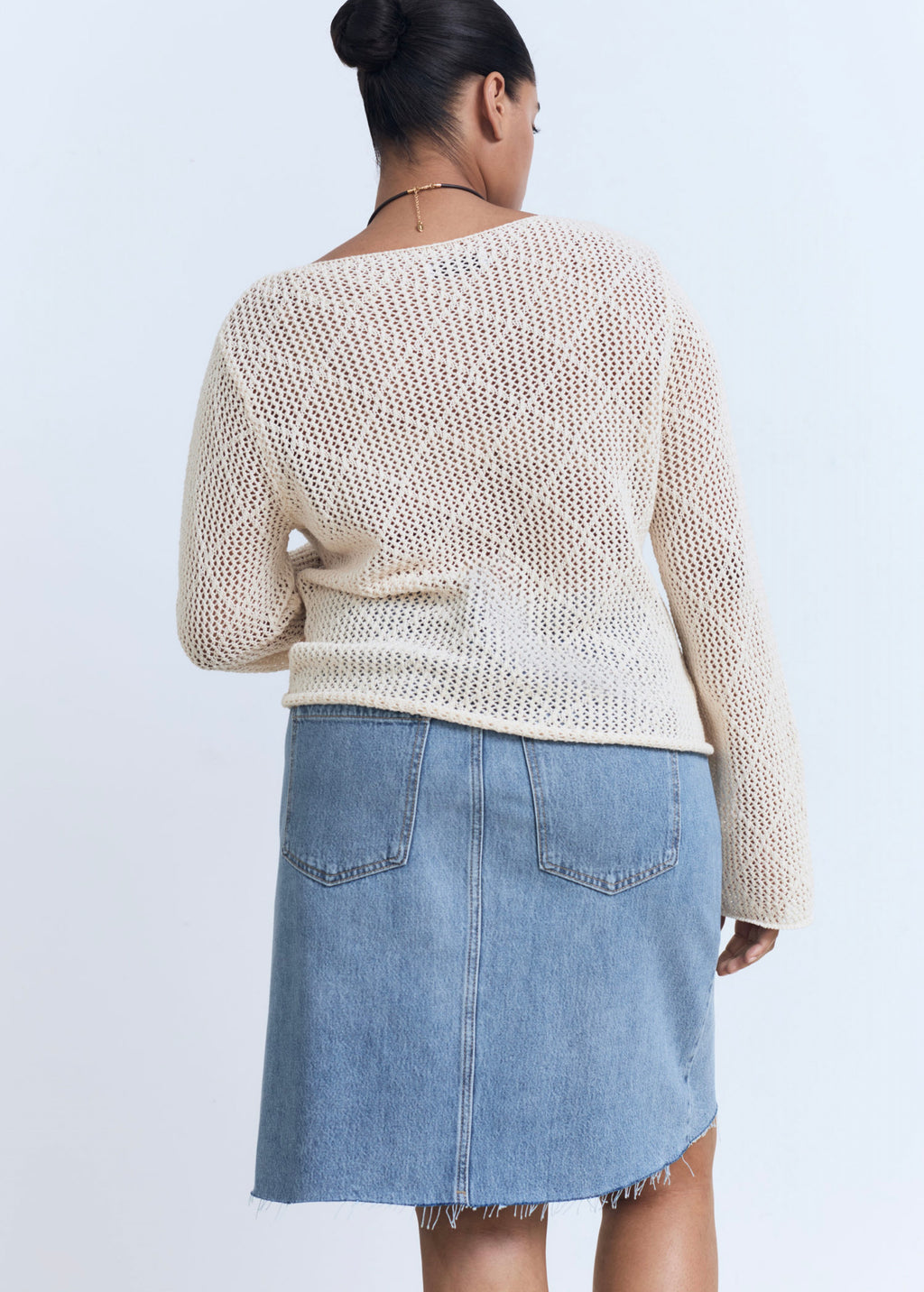 Denim Midi Skirt - Medium Blue