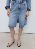 Denim Midi Skirt - Medium Blue