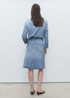 Denim Midi Skirt - Medium Blue