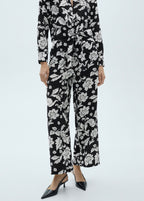 Floral Print Straight-Leg Trousers