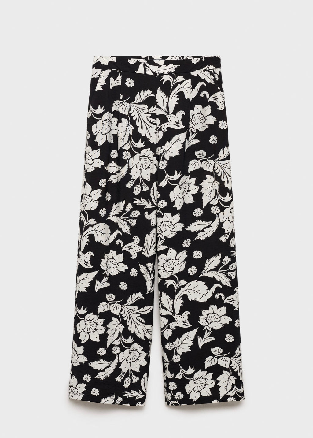 Floral Print Straight-Leg Trousers
