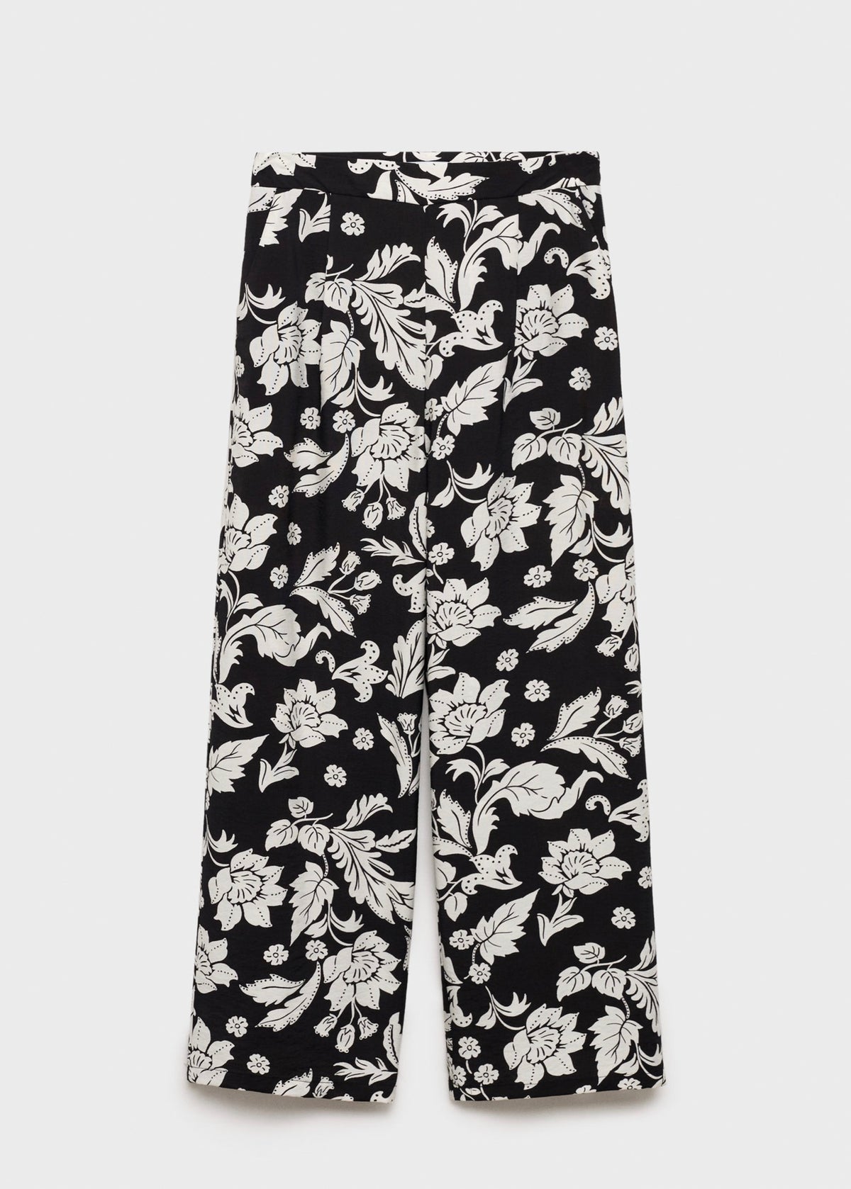 Floral Print Straight-Leg Trousers