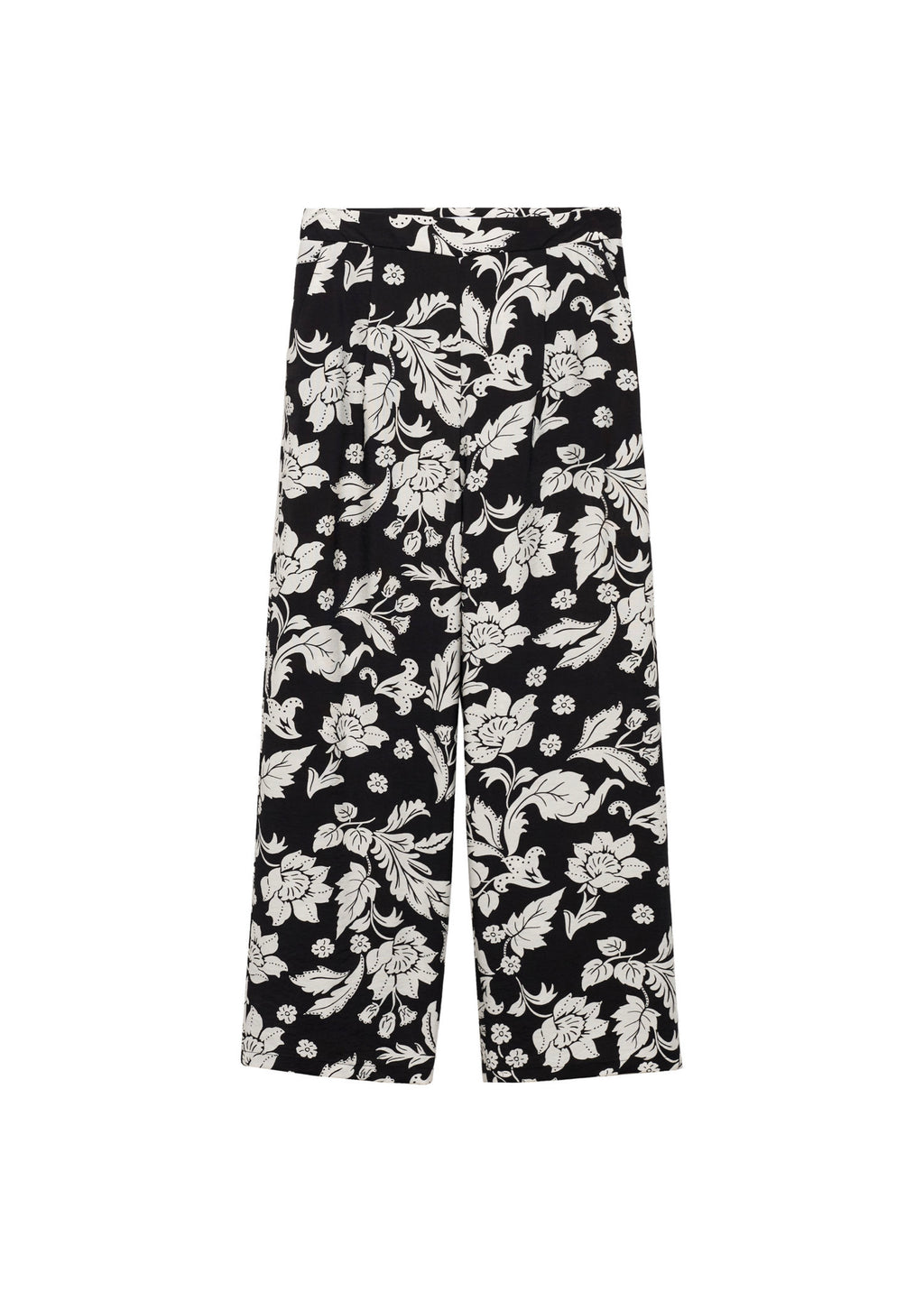 Floral Print Straight-Leg Trousers