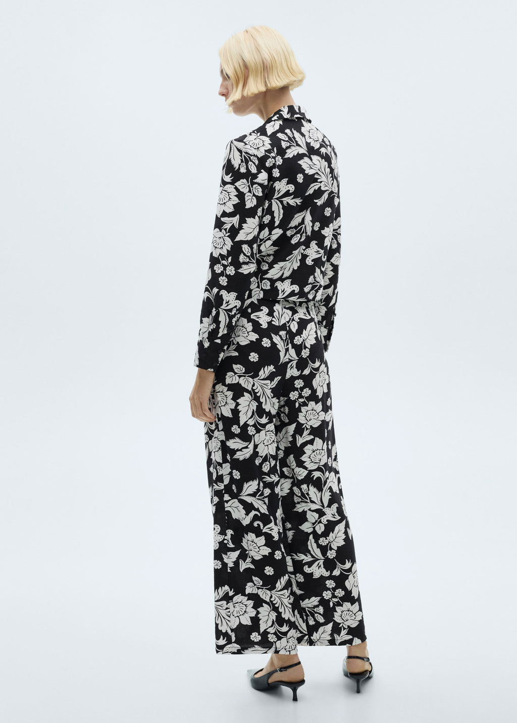 Floral Print Straight-Leg Trousers