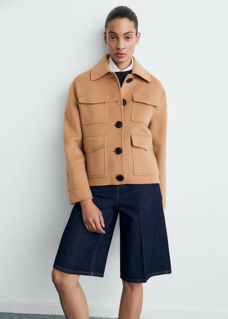 Veste Laine À Poches
