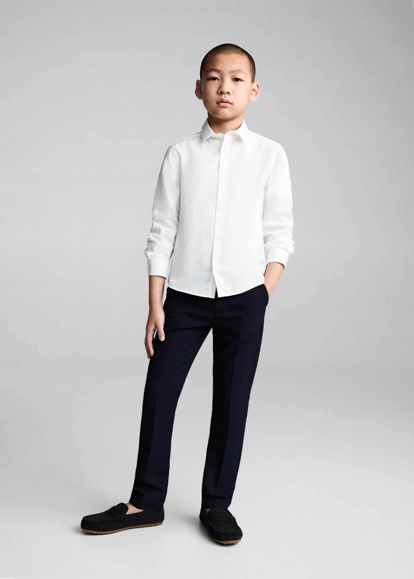 Chemise Popelin Blanc - Garçon
