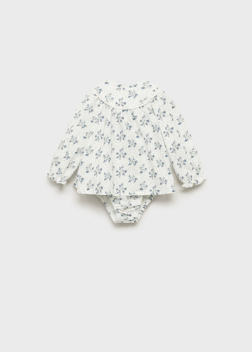 Robe Imprimée Et Couvre-Couche - Blanco Roto - Nouveau Né