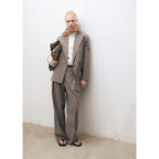 Blazer Traje Lana Mezclada - Medium Brown