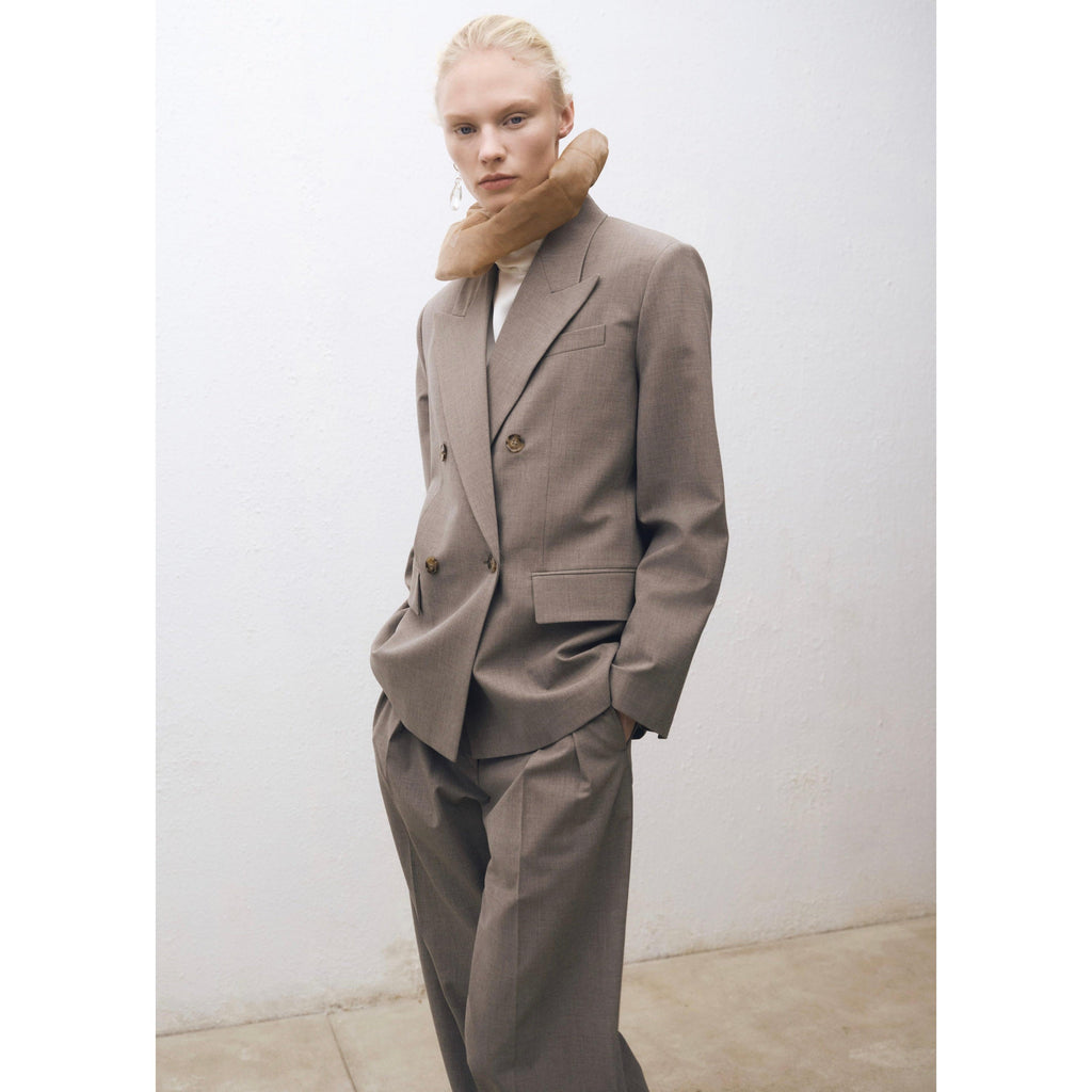 Blazer Traje Lana Mezclada - Medium Brown