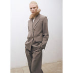 Blazer Traje Lana Mezclada - Medium Brown