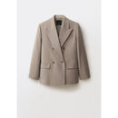 Wool Blend Suit Blazer - Medium Brown