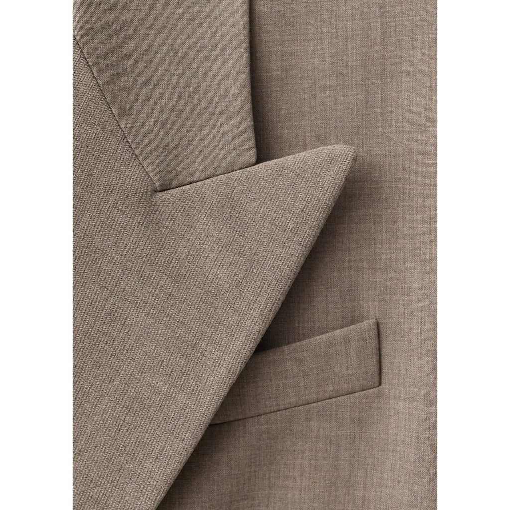 Blazer Traje Lana Mezclada - Medium Brown