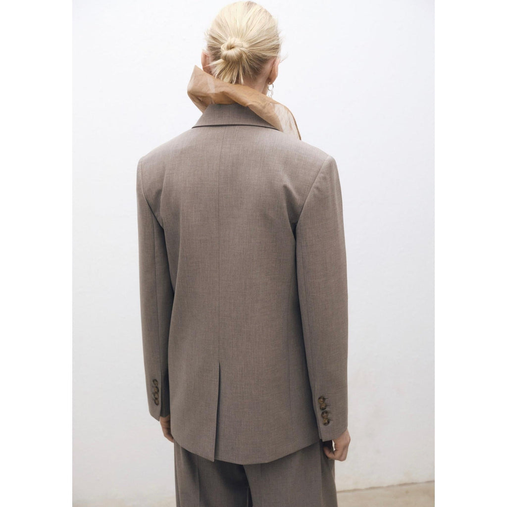 Blazer Traje Lana Mezclada - Medium Brown