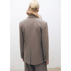Blazer Traje Lana Mezclada - Medium Brown