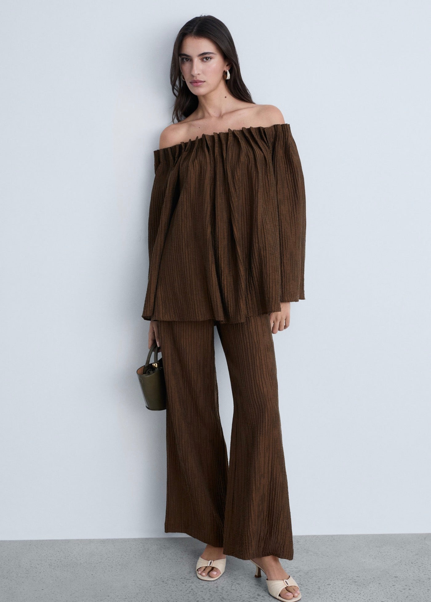 Pantalon Droit Texturé