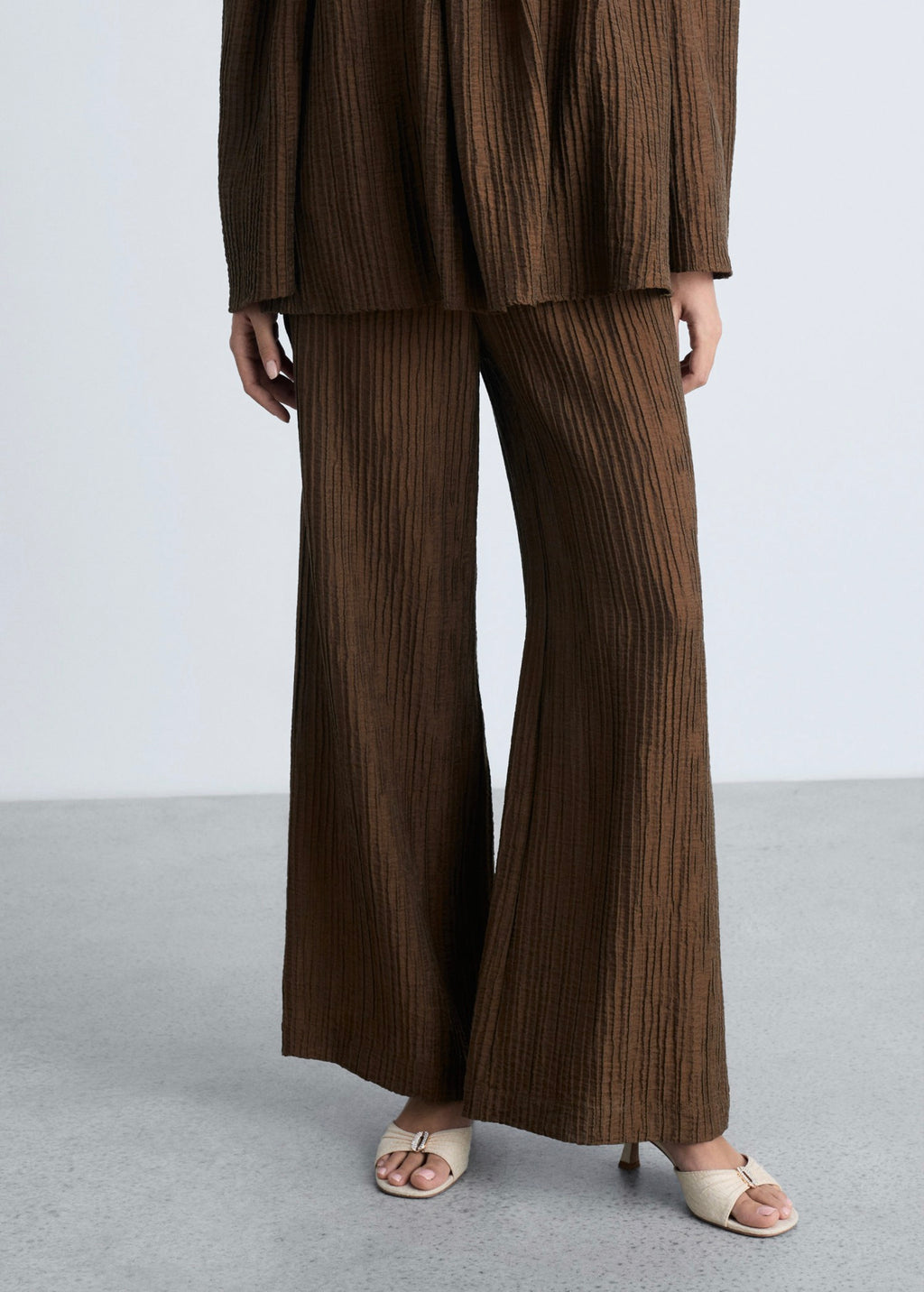 Pantalon Droit Texturé