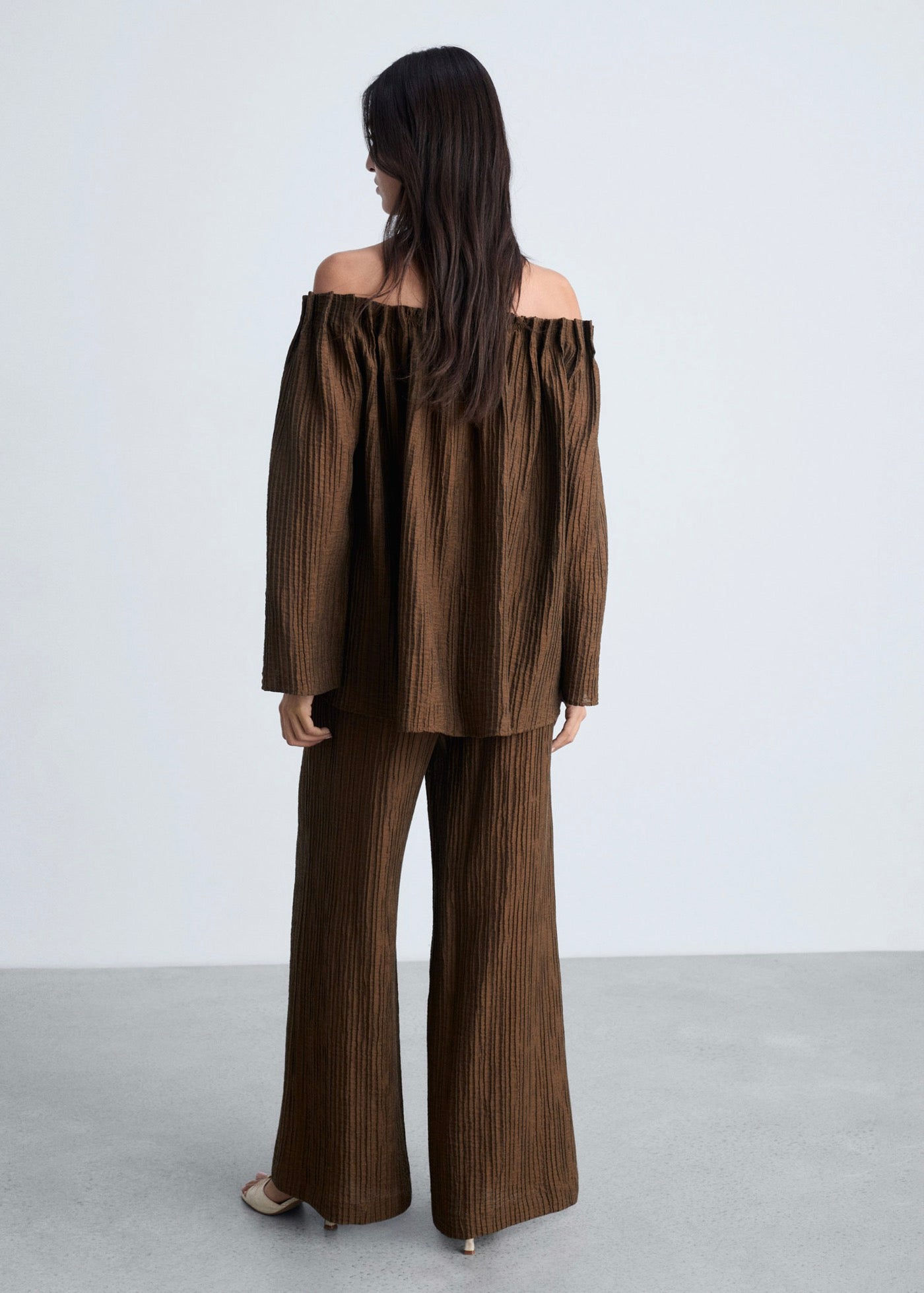 Pantalon Droit Texturé