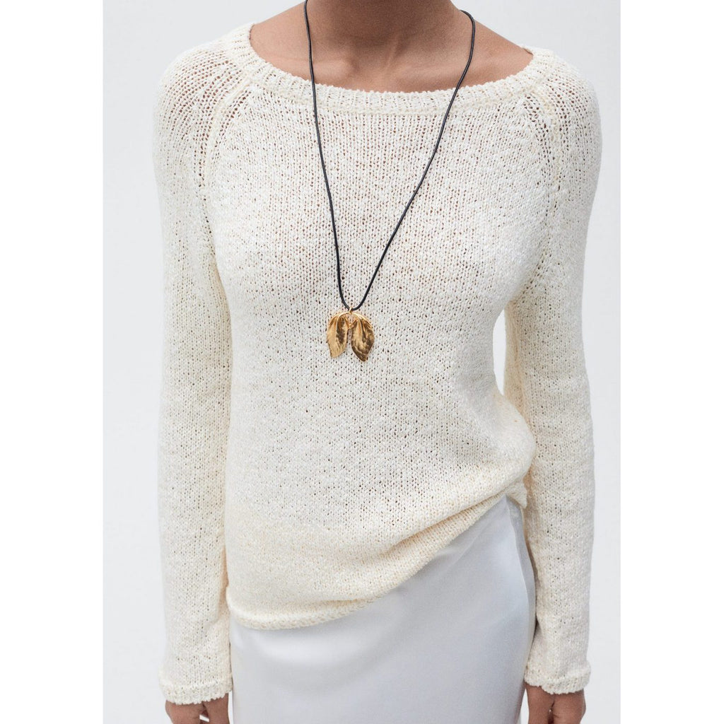 Jersey de Crochet con Cuello Redondo