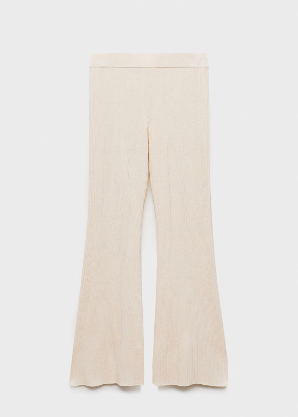 Pantalon Flare Maille Côtelée - Ecru