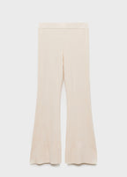 Pantalon Flare Maille Côtelée - Ecru