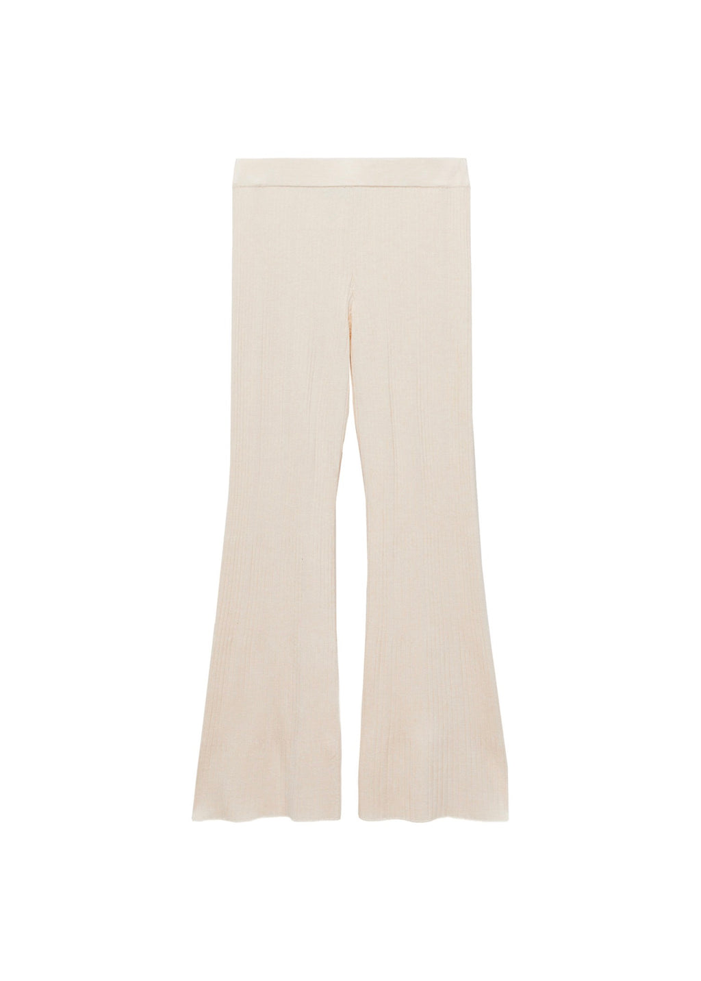 Pantalon Flare Maille Côtelée - Ecru