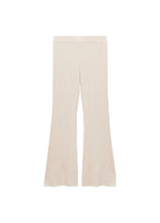 Pantalon Flare Maille Côtelée - Ecru