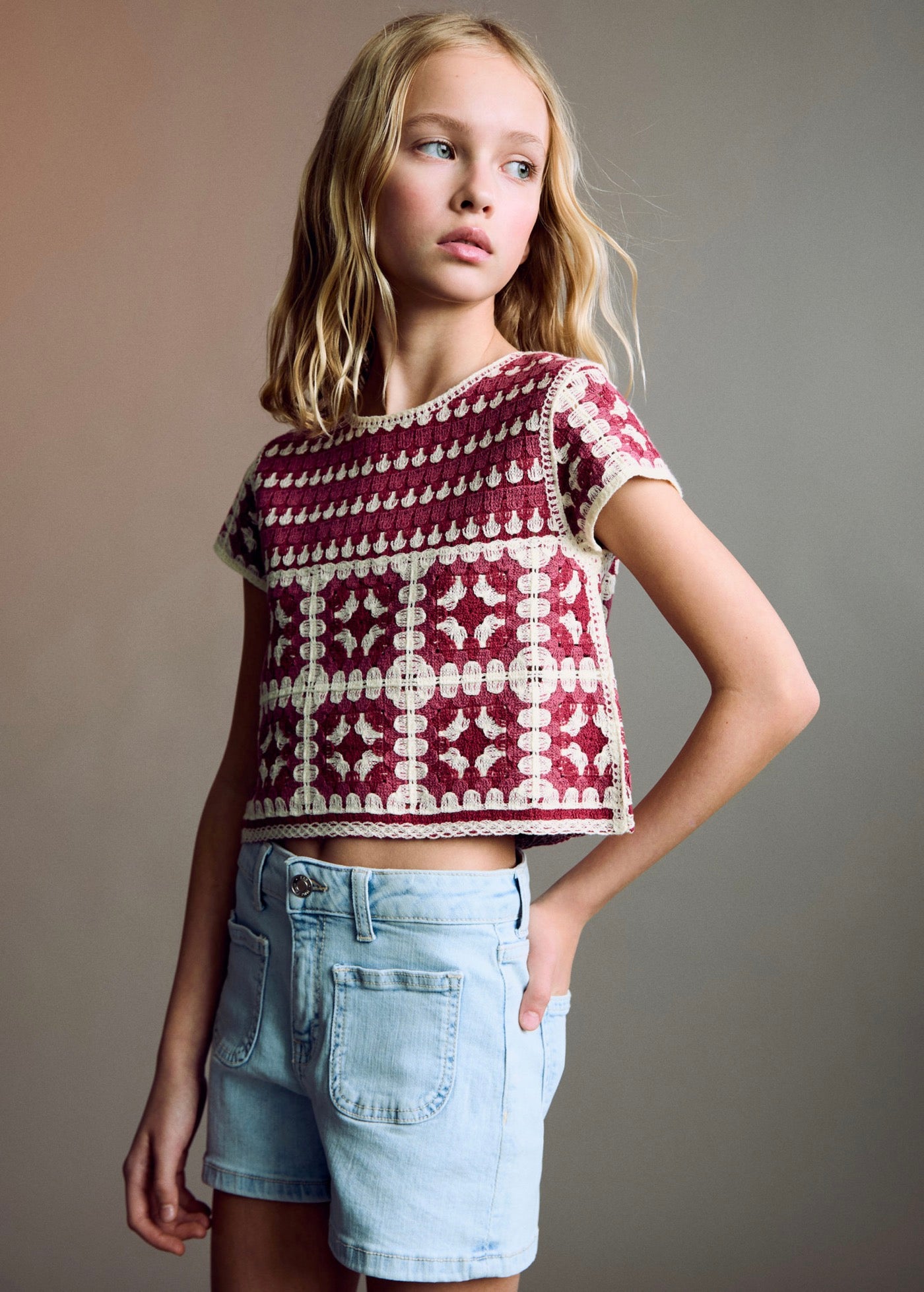 Short Jenna Azul Claro - Niña