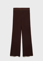 Straight Knit Trousers - Chocolate