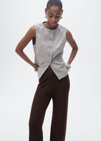 Straight Knit Trousers - Chocolate