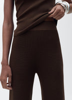 Straight Knit Trousers - Chocolate