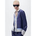 Chemise Satinée Rayures Combinées