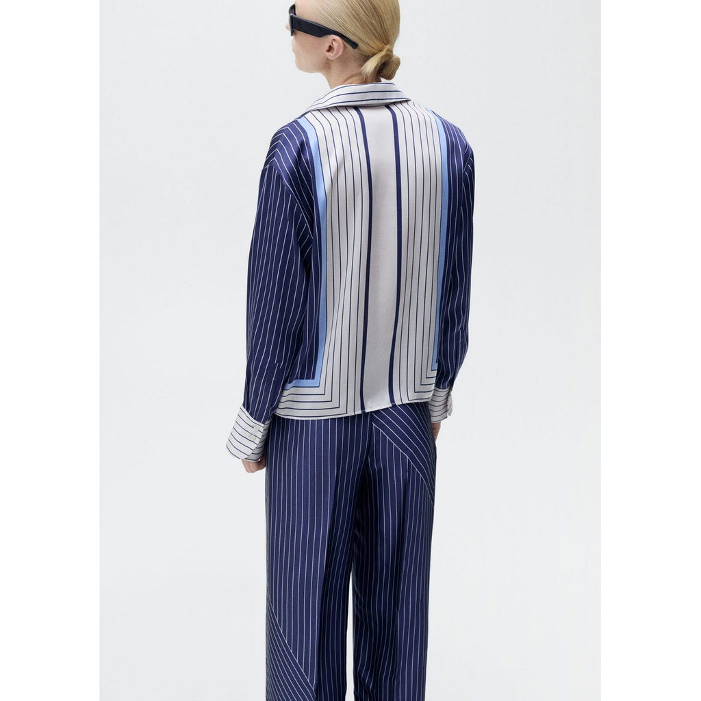 Chemise Satinée Rayures Combinées