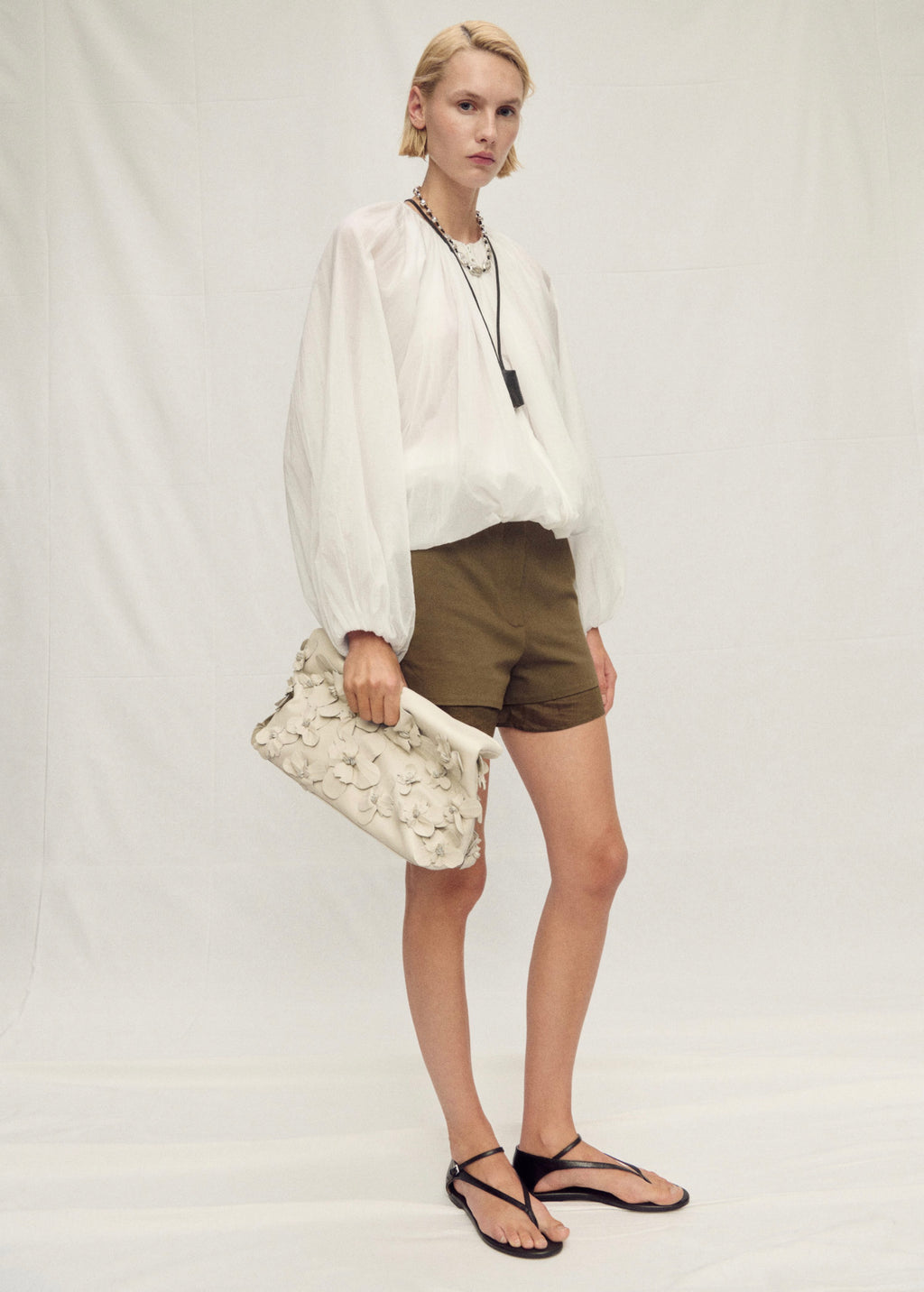 Veste Semi-Transparente Froncée - White