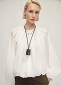 Veste Semi-Transparente Froncée - White